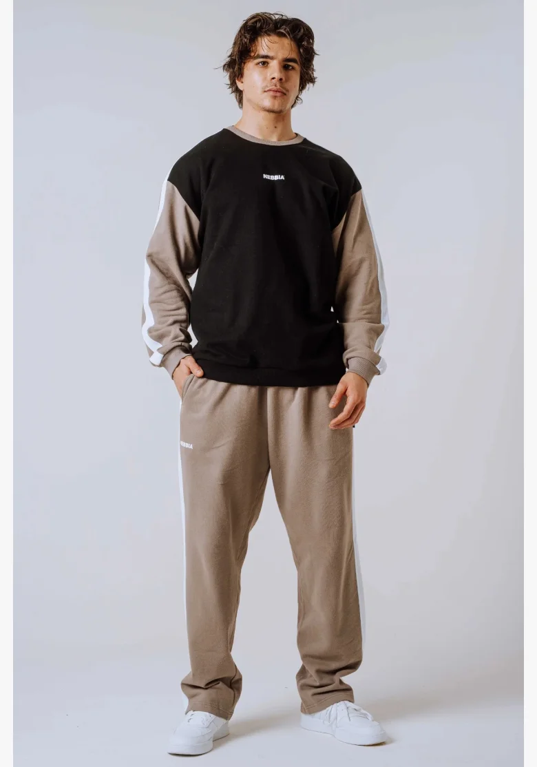 NEBBIA Relaxed fit tepláky POWER béžové