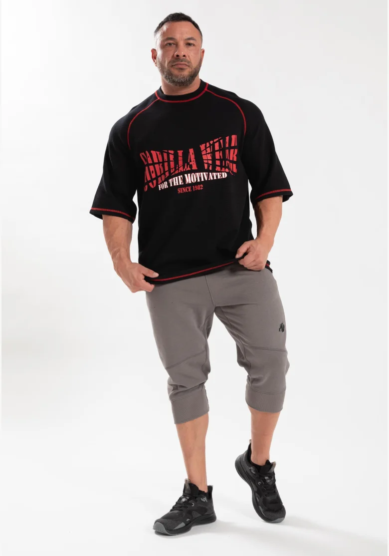 Gorilla Wear Pánské oversized tričko Finley – černá/červená