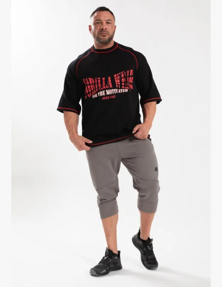 Gorilla Wear Pánské oversized tričko Finley – černá/červená