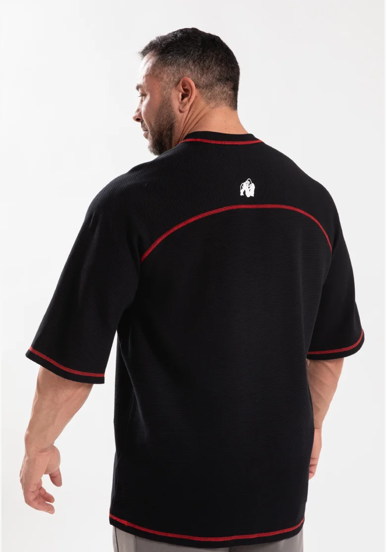 Gorilla Wear Pánské oversized tričko Finley – černá/červená
