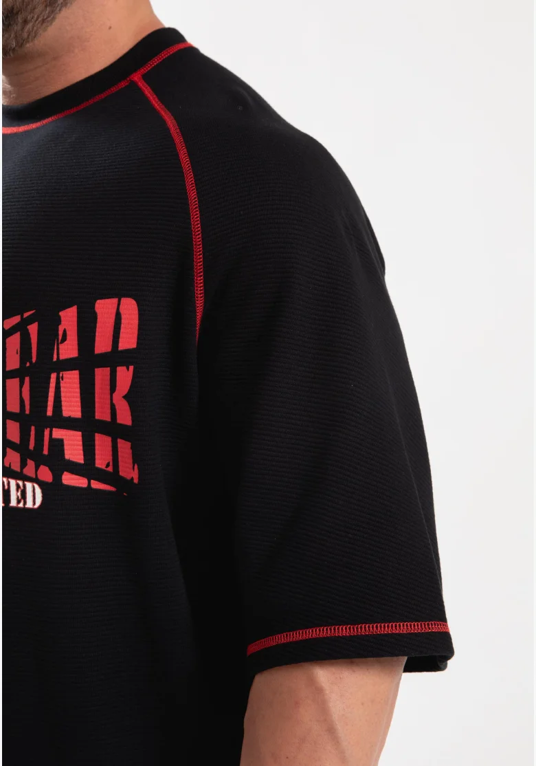 Gorilla Wear Pánské oversized tričko Finley – černá/červená