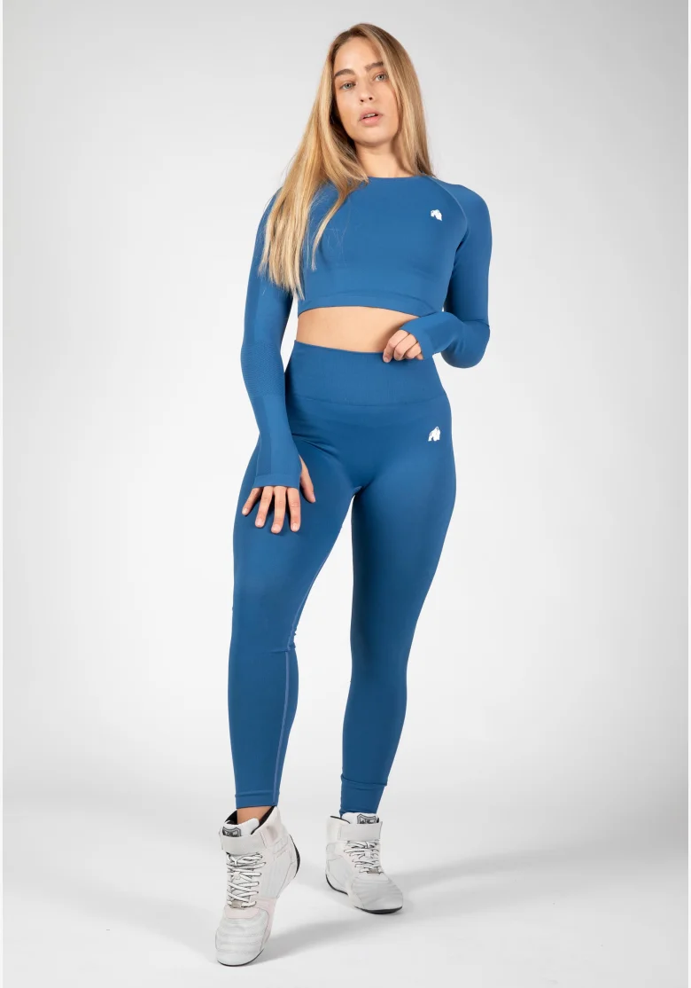 Gorilla Wear Dámské bezešvé legíny Hilton – modrá