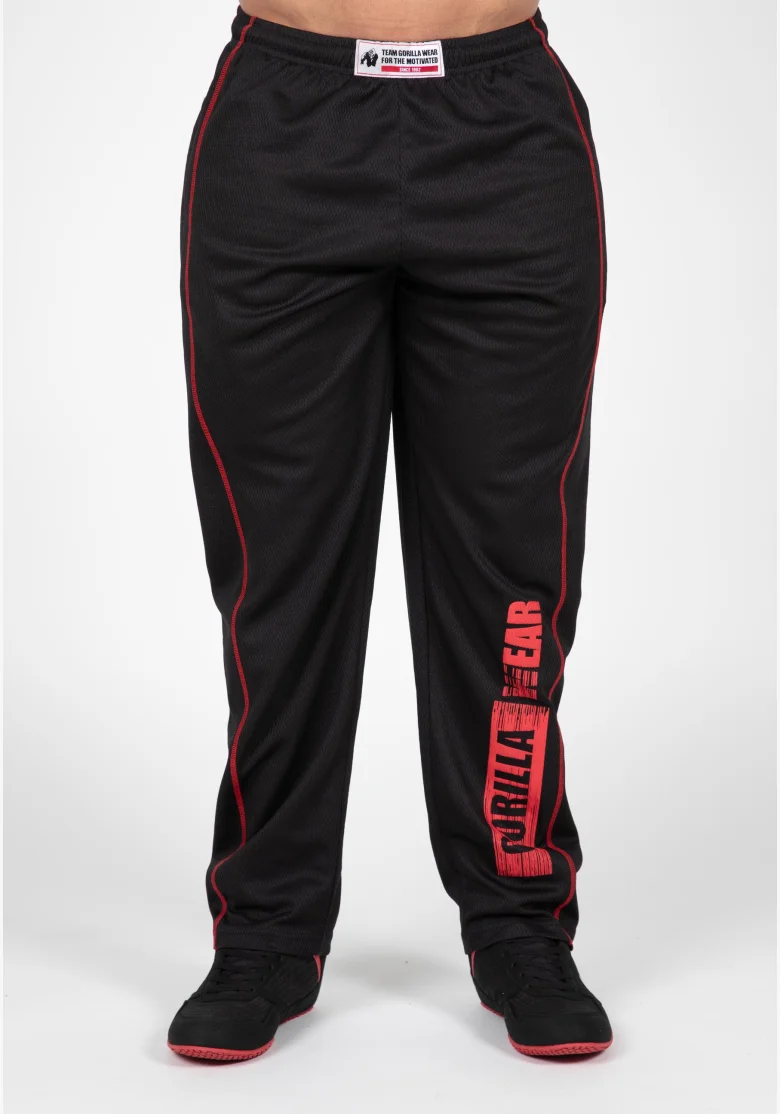 Gorilla Wear pánské tepláky Wallace Mesh – černá/červená