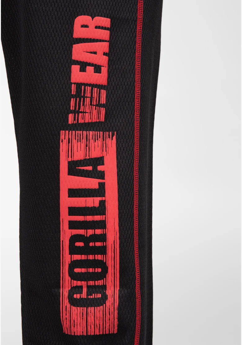 Gorilla Wear pánské tepláky Wallace Mesh – černá/červená