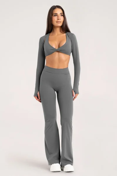 Gym Glamour zvonové legíny Deep Glow Grey