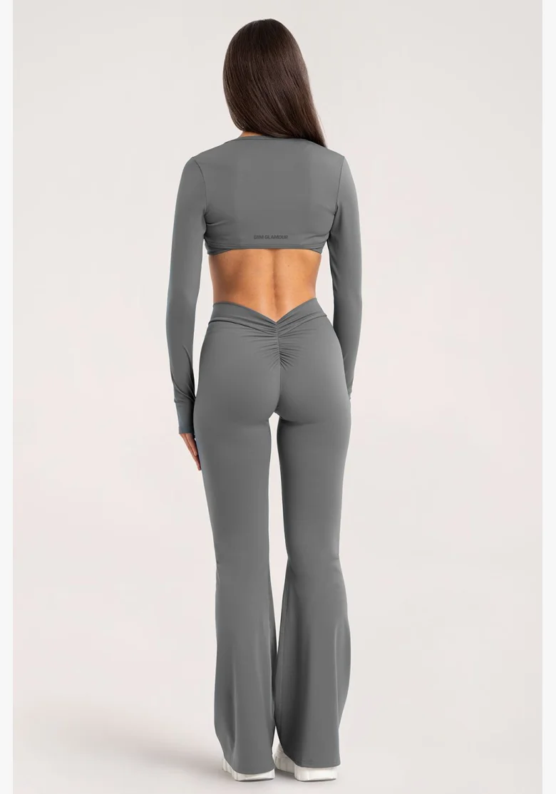 Gym Glamour zvonové legíny Deep Glow Grey