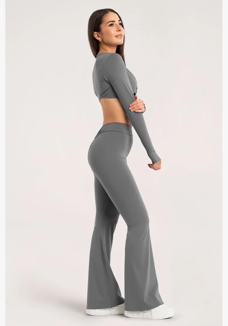 Gym Glamour zvonové legíny Deep Glow Grey