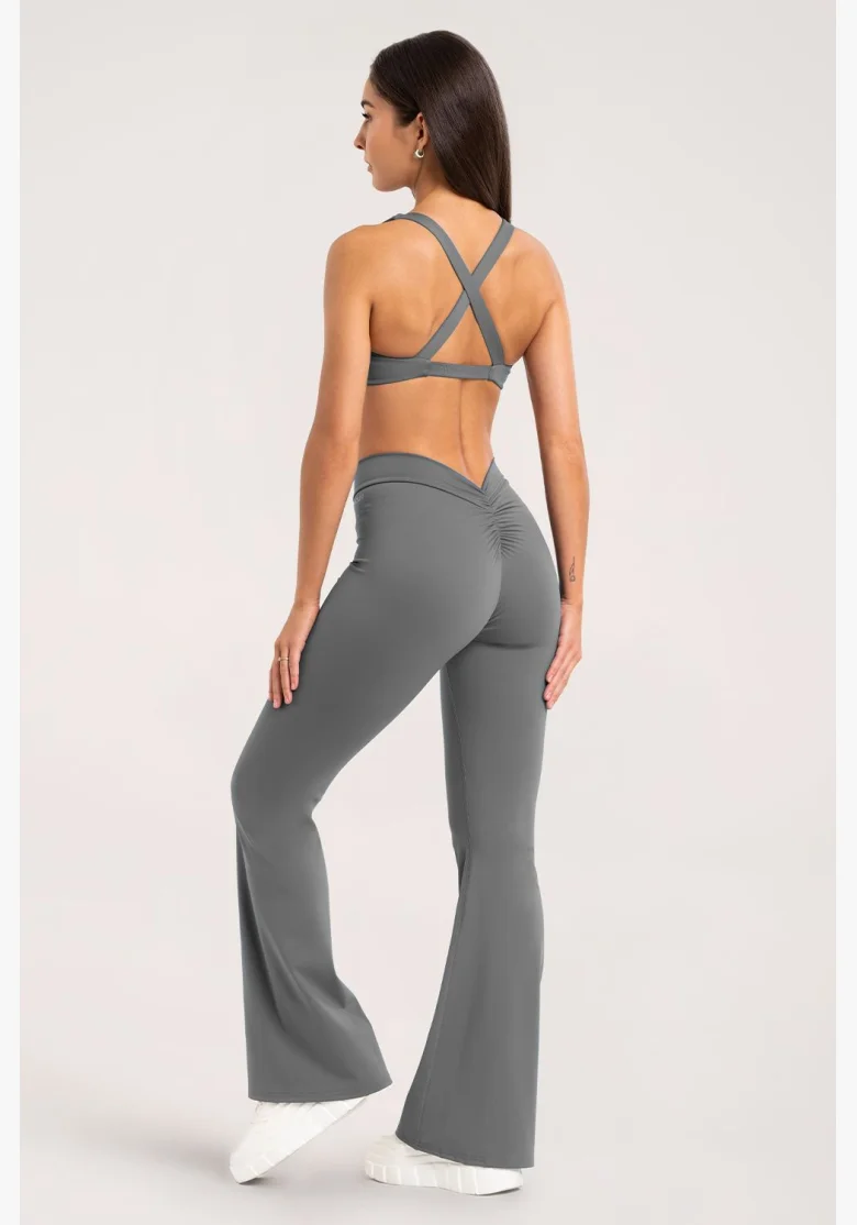 Gym Glamour zvonové legíny Deep Glow Grey